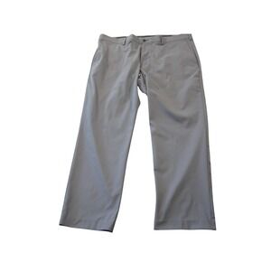 Pro Tour Pants Mens 38x30 Gray Chino Polyester Straight Leg Casual Golf
